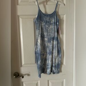 Blue Tie-Dye Dress